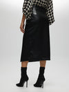 Side Slit Faux Leather Skirt BLACK SKIRT Maska