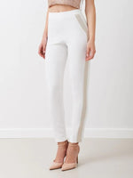 Straight-leg contrast-stripe trousers WHITE PANTS Maska
