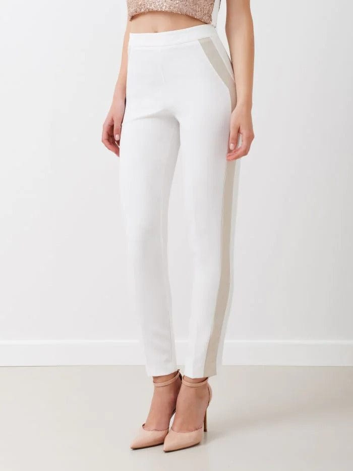 Straight-leg contrast-stripe trousers WHITE PANTS Maska