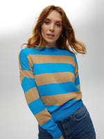 Striped Ribbed Top O/S TURQUOISE SWEATER Maska