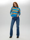 Striped Ribbed Top O/S TURQUOISE SWEATER Maska