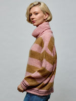 Striped Turtleneck Sweater O/S PINK SWEATER Maska
