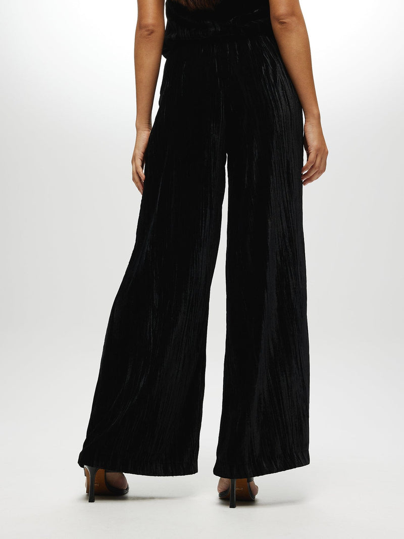 Velvet Flared Trousers BLACK PANTS Maska