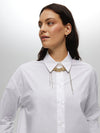 White Oversized Shirt with Necklace WHITE TOP Maska