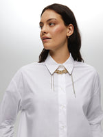 White Oversized Shirt with Necklace WHITE TOP Maska