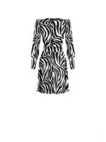 Zebra Printed Short Satin Dress BLACK DRESS Maska